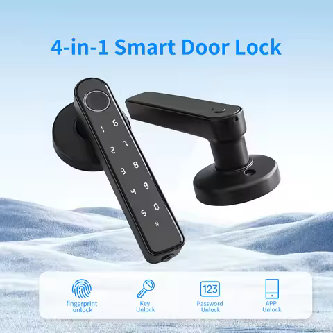 Tuya 4-in-1 Intelligent Door Handle Lock Smart Life Products Security Fingerprint Unlock Electronic