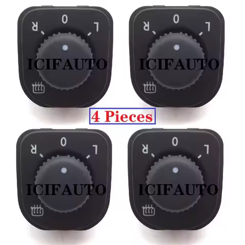 1/4 Pcs 1K0959565K Chrome Mirror Knob Heated Switch for VW Jetta Golf MK5 MK6 Tiguan Passat B6 OE# 1