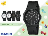CASIO 手錶專賣店 國隆 MW-59-1B 指針 男錶 黑底數字 (另MQ-24 LQ-139)