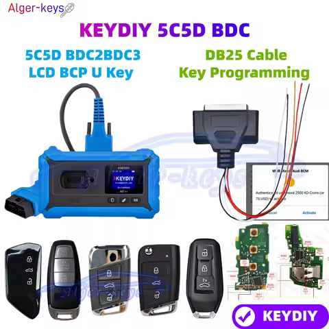 Alger-keys KEYDIY KD MQB49 5C 5D MQB Key programming with Reading DB25 Cable BDC G Key BCP U Key LCD