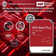 Western Digital WD Red Plus NAS Internal 1TB/2TB/4TB/6TB/8TB/10TB/12TB/14TB HDD Surveillance LOCAL H