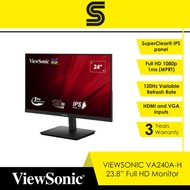 VIEWSONIC VA240A-H 23.8" Full HD IPS Monitor - 120Hz/1ms MPRT/HDMI/VGA