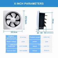 UORRIS Exhaust Fan Dinding Exhaust Fan Bisu Angin Plafon Kipas Atap Kipas Kamar Mandi Kipas Dapur Ki