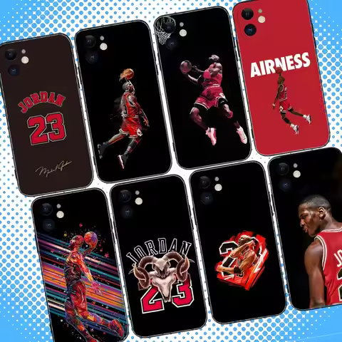 No-23 J-JordanS Basketball Phone Case For iPhone 16,15,14,13,12,11,Pro,Max,Plus,X,XS,XR,SE,8,7,Mini,