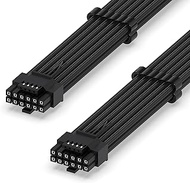 EZDIY-FAB Cable Sleeve 16AWG PCI-e 5.0 12VHPWR PSU 600W Cable 12+4 Pin Male to 12+4 Pin Male for RTX