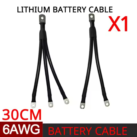 JK BMS Battery Cable M6-M8 6AWG Inverter Connection Super Soft Silicone Wire Lifepo4 Battery Series 