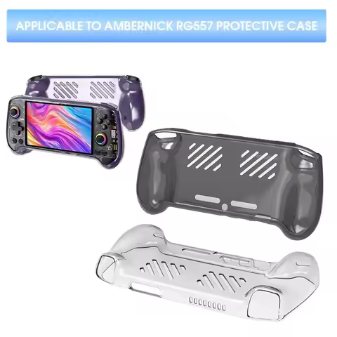 1Pcs Transparent TPU Case For Anbernic RG557 Handheld Game Console Protective Cover Anti-Scratch Ant