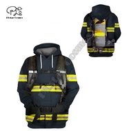 2024Firefighter Suit 3D Print Hoodies Fireman  3D Hoodie  Men Women New Fashion Hooded Sweatshirt Lo
