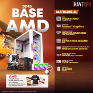 iHAVECPU คอมประกอบ BASED5AMD-34 AMD RYZEN 9 7900 3.7GHz 12C/24T / ONBOARD Radeon™ Graphics (อัพเกรดการ์ดจอติดต่อ ADMIN) / ASROCK X670E STEEL LEGEND DDR5 / KINGSTON FURY BEAST x iHAVECPU 16GB (8x2) DDR5 5200MHz BLACK / iHAVECPU GLACIER (WHITE)(ATX)