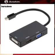 BUR_ Portable 3 in 1 Thunderbolt Mini Display Port to HDMI-compatible VGA DVI Adapter Cable