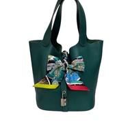 Hermès Picotin 22 T/C leather Green 綠色銀扣