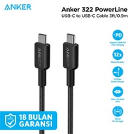 Anker 322 USB-C to USB-C Charger Cable (3ft Braided) - A81F5