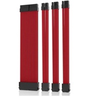 Black Red White Braided Net Motherboard 24PIN CPU 8PIN Graphics Card 8PIN Extension Cable 30cm 4 Pie