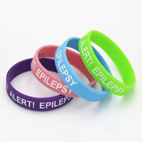 1PC Medical Alert Bracelet Epilepsy Silicone Wristband in Kids Size Armband Silicone Bracelets&Bangl