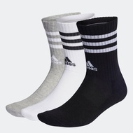 adidas Lifestyle & Basketball 3-Stripes Cushioned Crew Socks 3 Pairs Unisex Grey IC1323