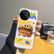 เคสโทรศัพท์ Realme11 Realme 11 Pro+ Plus C51 C53 C55 NFC 4G 5G เคส ดีไซน์ใหม่ร้อนแฟชั่นการ์ตูนแฮมเบอร์เกอร์เฟรนช์ฟรายส์ซิลิโคนซองนุ่มใส Case 2023