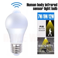 Fast DeliveryE27 220V Smart Sensor LED Light Bulb 7W 9W 12W Auto Sensitive Lights Infrared Body PIR 