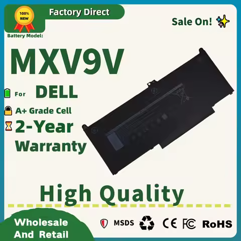 Factory Direct! MXV9V 60Wh Laptop Battery 5VC2M 05VC2M 829MX 0829MX for Dell Latitude E7400 E7300 53