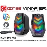VINNFIER ICON 800 RGB / ICON 808 BTR (BLUETOOTH) USB POWERED 2.0 RGB PORTABLE SPEAKER WITH SLEEK EXT