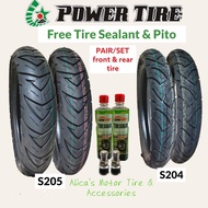 POWER TIRE SIZE 14  PAIR / SET FOR 2 TIRE  FRONT AND REAR WITH TIRE SEALANT &amp; PITO,