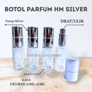 HM 15ML Silver Perfume Bottle with Threaded Thread and Silver Cap – HM 15ML Empty Glass Perfume Bott