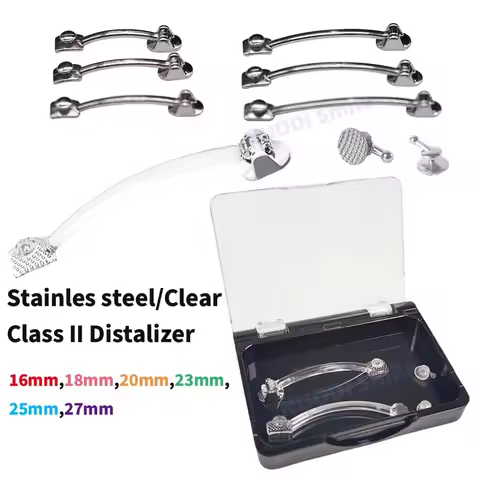 2PCS Dental Stainless Steel / Clear Orthodontic Appliance Class II Distalizer Size 16, 18, 20, 23, 2