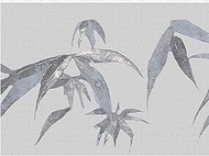 Dundee Deco DDAZBD9277 Peel and Stick Wallpaper Border - Abstract Grey Leaves Wall Border Retro Desi