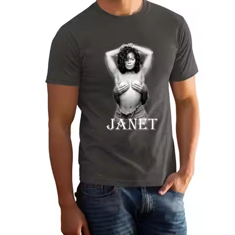 Vintage Feel Janet Jackson Merch Faded Grey Color Rock Band T Shirt 101624Gg