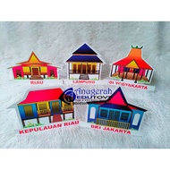 34 Province Traditional House Mockup, 2D Traditional House Standing Toys