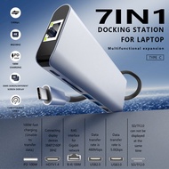 Portable 7 in 1 USB-C Hub Multiport Docking Station Plug and Play Rog Alloy Dock with PD100W Chargin