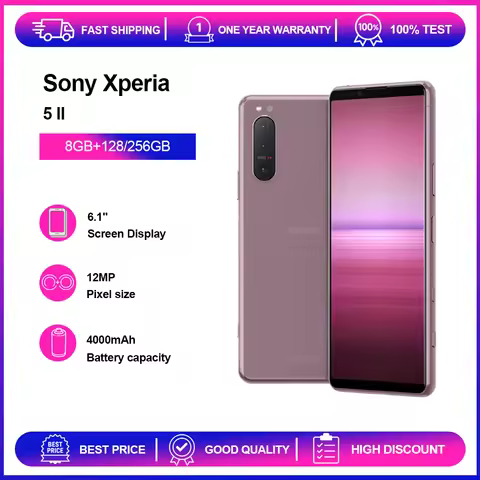 Original Sony Xperia 5 II 5G Unlocked Mobile Cell Phone WLAN Bluetooth 6.1'' 12MP Fingerprint Androi