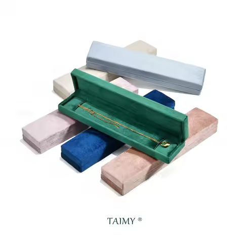 TAIMY Luxury Velvet Mini Travel Portable Girl Kawaii Custom Logo Jewelry Box Suede Necklace Pendant 