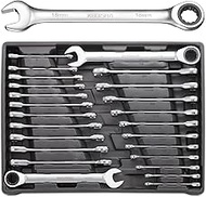 kboisha 24-Piece Ratchet Wrench Set, 72-Tooth Ratcheting Combination Wrench Set with Metric & SAE 8-