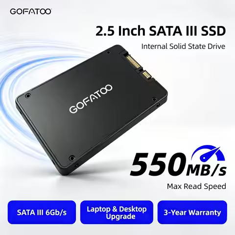 GOFATOO 2.5 Inch SATA III 6Gb/s Internal SSD, Up to 550MB/s Solid State Drive 120GB‑512GB For Laptop