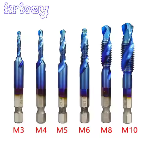 Hex Shank HSS Screw Thread Metric Tap Drill Bits Screw Machine Compound M3 M4 M5 M6 M8 M10 Hand Tool