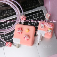 pink girl Charger Protector Set with 2.8m Cable protector compatible for macbook Fast Charging 29w 3