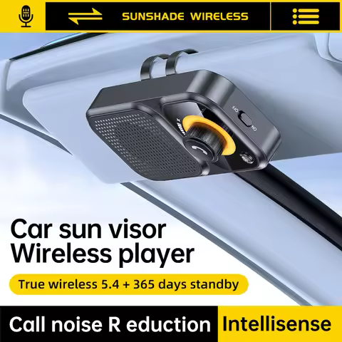 Car Bluetooth 5.4 Speaker Car Phone HandsFree Wireless Bluetooth Speaker Kit with Visor Clip Support