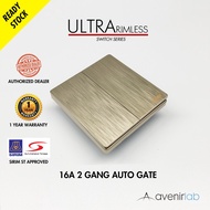 reTouch Ultra Rimless 2 Gang 16A Auto Gate Switch SIRIM Approved [GOLD]