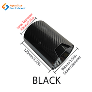1PCS Automotive General Exhaust Carbon Fiber Tail Muffler Black Silver Pipe Tips M2 F87 M3 F80 M4 F8
