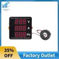 AC Ammeter Voltmeter Three Display Current Voltage Frequency Meter AC50-500V AC0-120A 10-99.9Hz