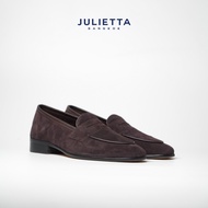 JULIETTA - Penny Loafer Suede : Darkbrown (Unlined)