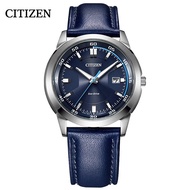 西鐵城(CITIZEN)手錶男日本光動能皮帶深藍盤