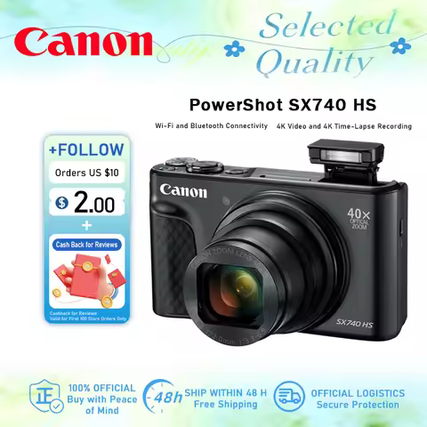 Canon PowerShot SX740 HS Digital Camera 40x Optical Zoom 4K Ultra HD Video WiFi Bluetooth Connected 