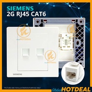 SIEMENS Delta 2 Gang RJ45 CAT6 Network Socket Faceplate RJ45 Wall Socket 2 Ports Data Wall Socket Ou