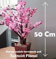Pohon Sakura Plastik Artificial Palsu Tinggi 50 cm / Bunga Sakura Plastik / Pohon Hias Plastik / Pohon Plastik Besar / Pohon Sudut / Dekorasi Rumah / Dekorasi Ruang / Bunga Hias Plastik / Hiasan Ruang Tamu