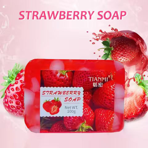 Strawberry Jelly Soap, rich in strawberries and Revlon, deeply cleanses, cleanses, bathes the whole 