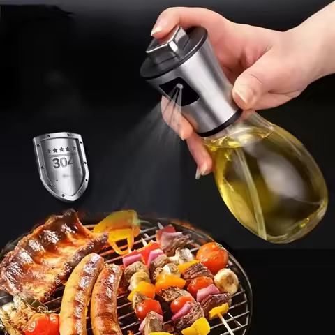 Kitchen Oil Sprayer for Cooking,6.8oz/200ml Olive Oil or Vinegar, Trigger Design,Stainless Steel Vin