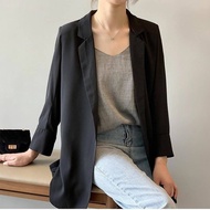 Korean Women's Blazer/Basic Plain Korean Style Blazer/Women's Long Sleeve Blazer