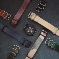 純手工牛皮黑色NATO錶帶 水鬼軍錶適用 顏色款式可客製化 可刻字