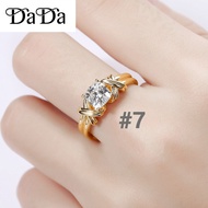 Original bangkok cop 916/22k emas ring womens alabaster zircon engagement jewelry gift opening adjus